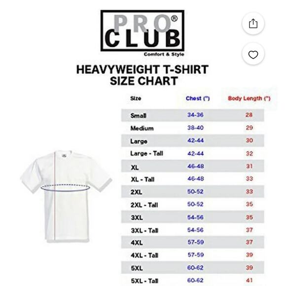 Pro Club Men’s 4X Tall Heavyweight Black T-Shirt 100% Cotton USA - Picture 5 of 5